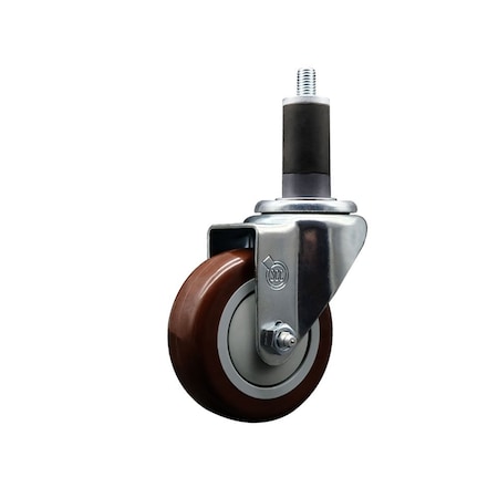 Service Caster 3.5'' Maroon Poly Wheel Swivel 1-1/4'' Expanding Stem Caster SCC-EX20S3514-PPUB-MRN-114